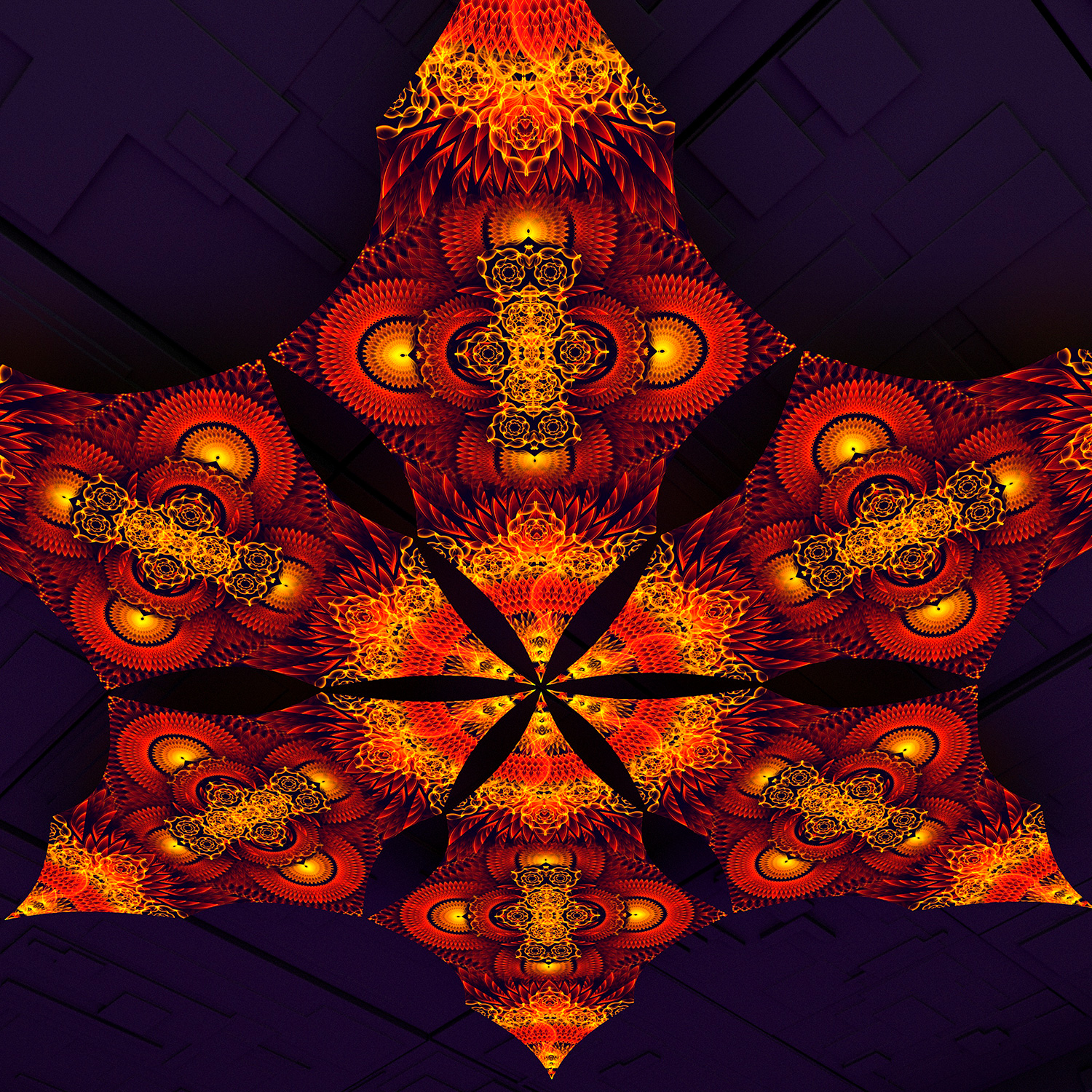 Agni – Hexagram – AG-DM02 – UV-Canopy – Psychedelic Party Decoration - Image 2