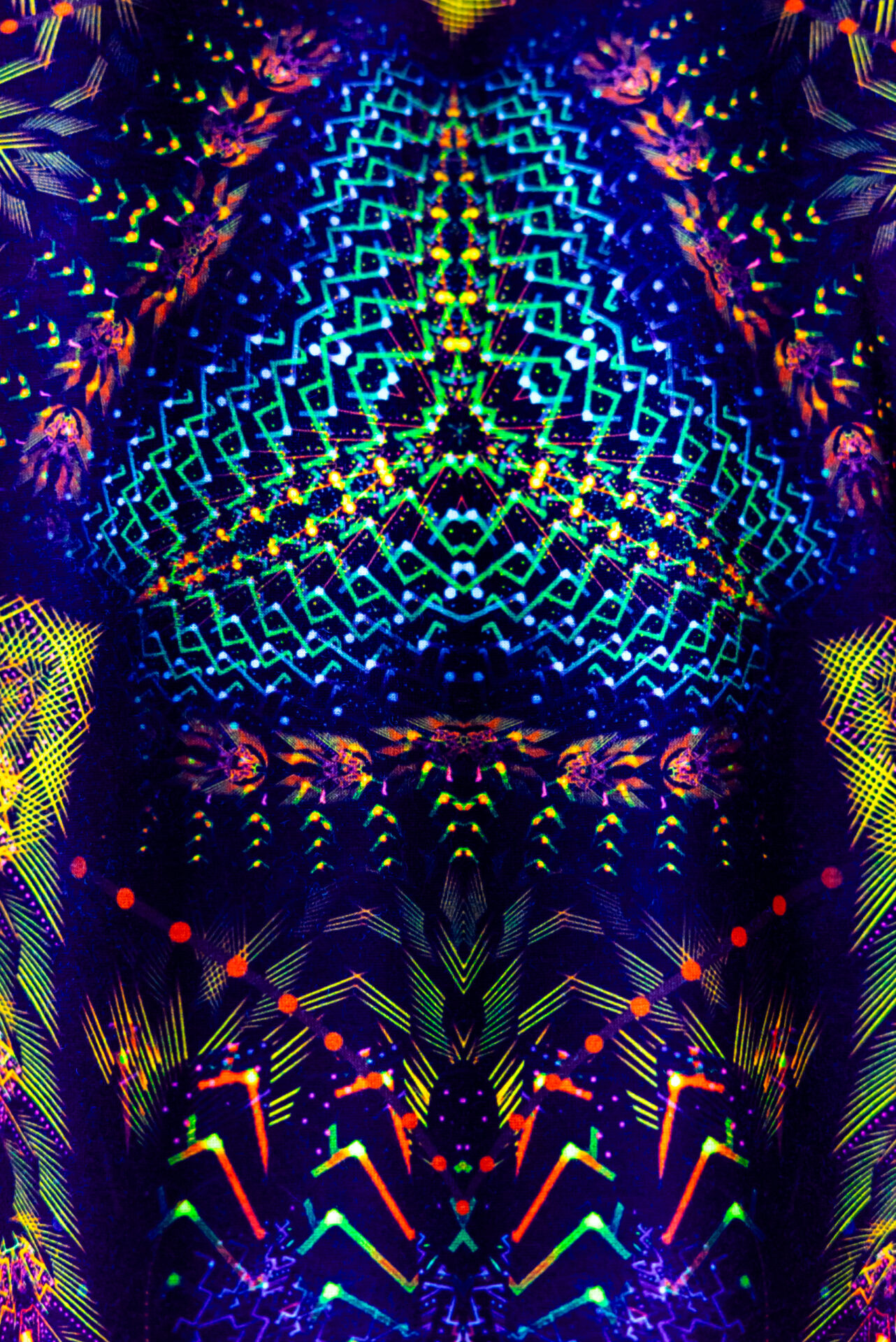 Black t-shirt Cosmic Snakes, UV rave outfit, full print - Image 6