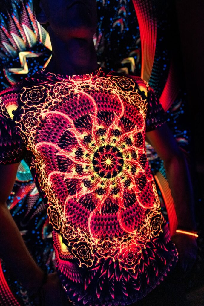 Rave Wonderland Agni, Psychedelic Festival Outfit, UV Print