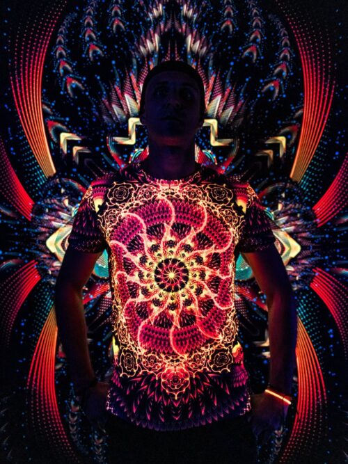 Rave Wonderland Agni, Psychedelic Festival Outfit, UV Print - Image 2