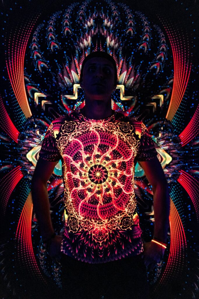 Rave Wonderland Agni, Psychedelic Festival Outfit, UV Print