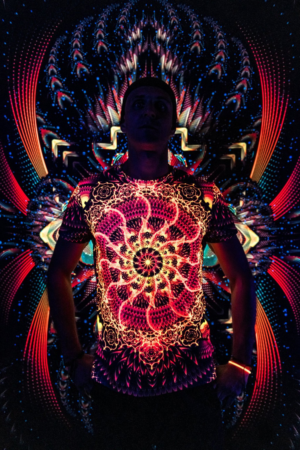 Rave Wonderland Agni, Psychedelic Festival Outfit, UV Print - Image 2