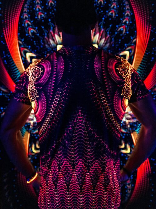 Rave Wonderland Agni, Psychedelic Festival Outfit, UV Print - Image 3