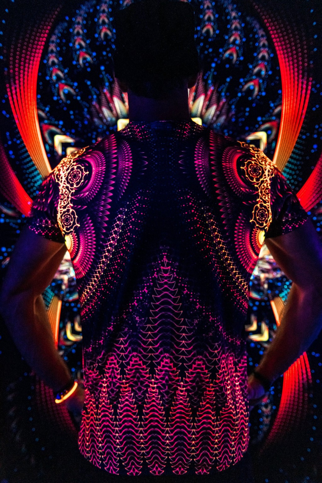 Rave Wonderland Agni, Psychedelic Festival Outfit, UV Print - Image 3
