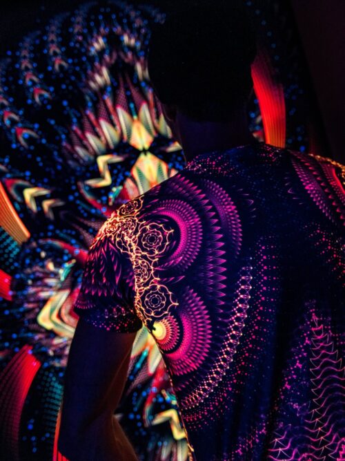 Rave Wonderland Agni, Psychedelic Festival Outfit, UV Print - Image 4