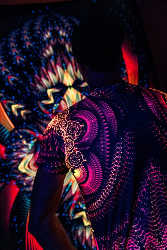 Rave Wonderland Agni, Psychedelic Festival Outfit, UV Print