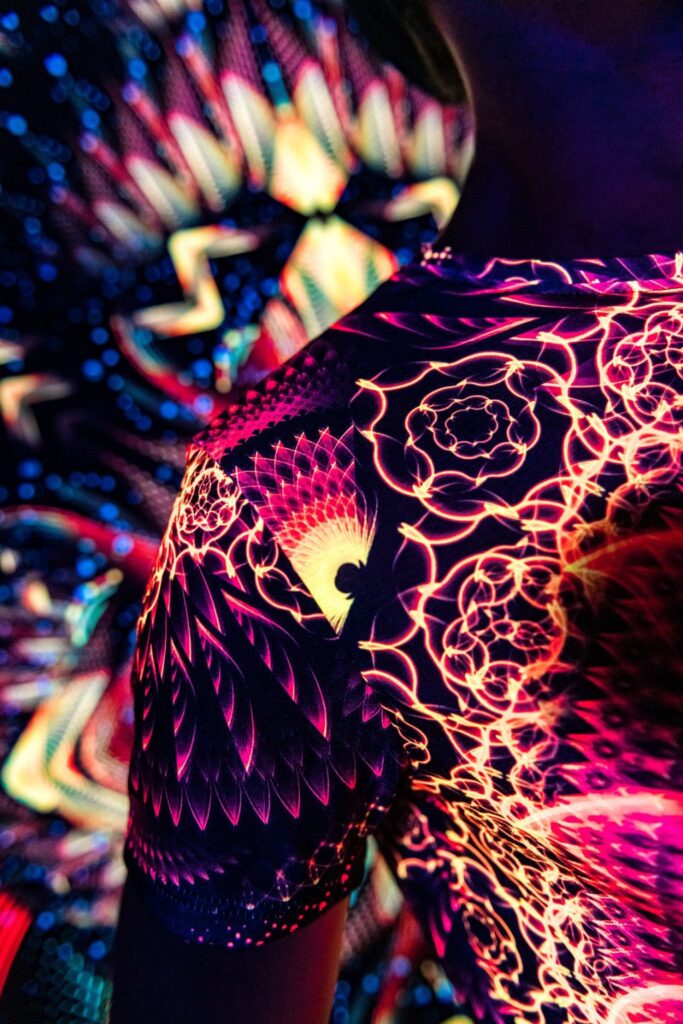 Rave Wonderland Agni, Psychedelic Festival Outfit, UV Print