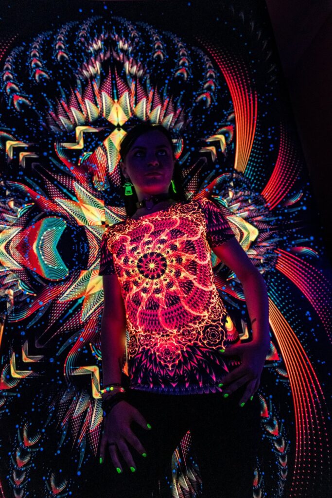 Rave Wonderland Agni, Psychedelic Festival Outfit, UV Print
