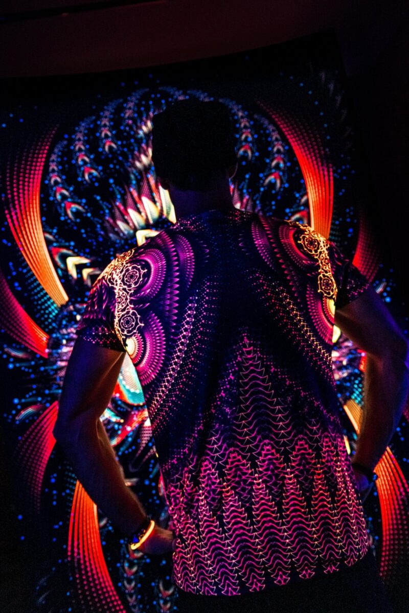Rave Wonderland Agni, Psychedelic Festival Outfit, UV Print - Image 9