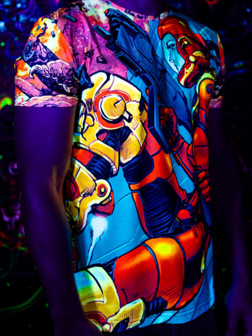 Festival Clothing Space Encounter, Rave Outfit, Full Print UV T-Shirt - Image 2