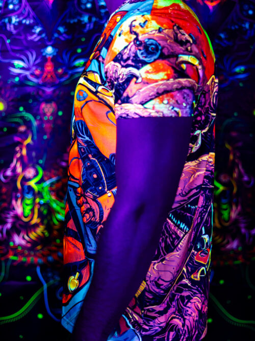 Festival Clothing Space Encounter, Rave Outfit, Full Print UV T-Shirt - Image 3