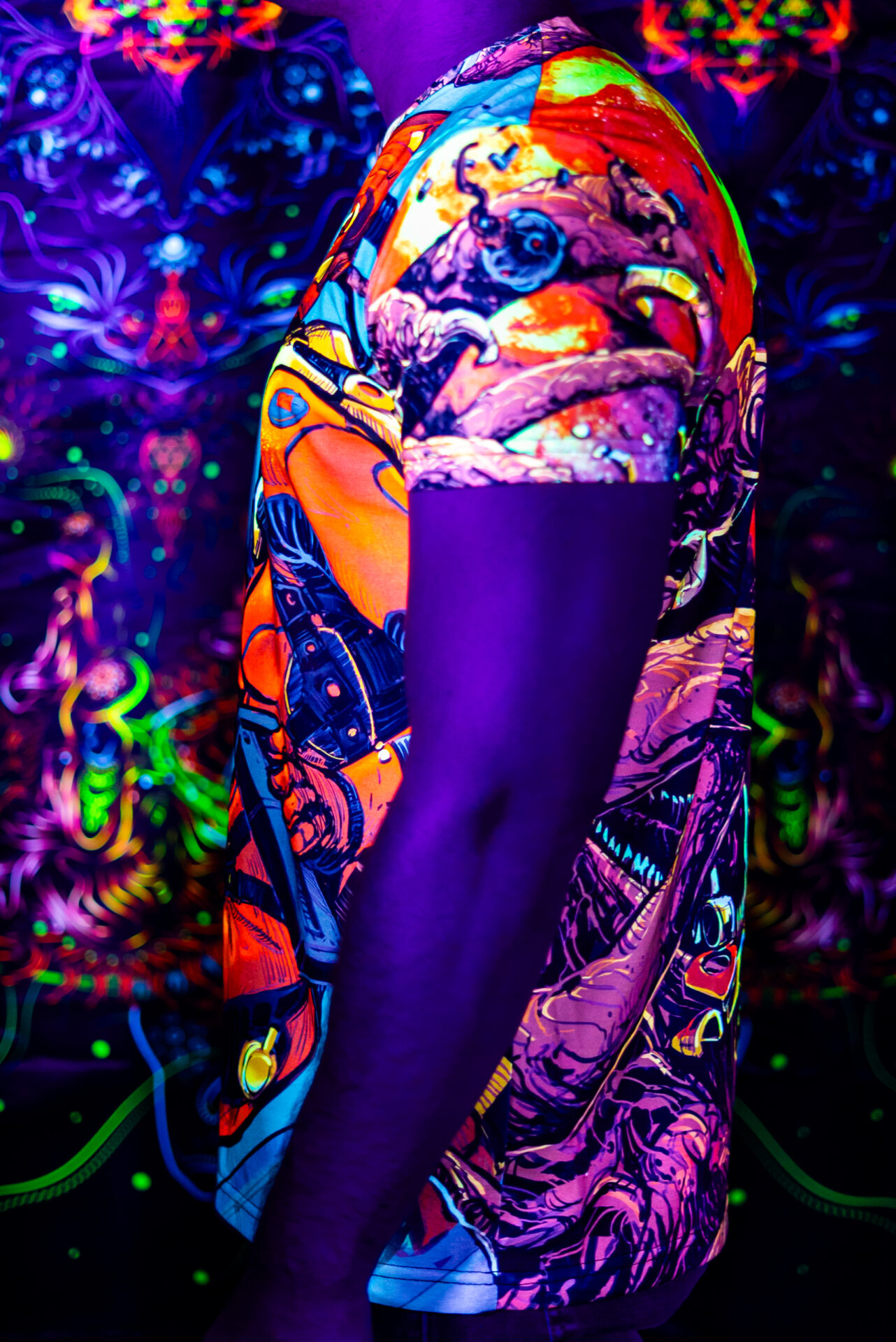 Festival Clothing Space Encounter, Rave Outfit, Full Print UV T-Shirt - Image 3