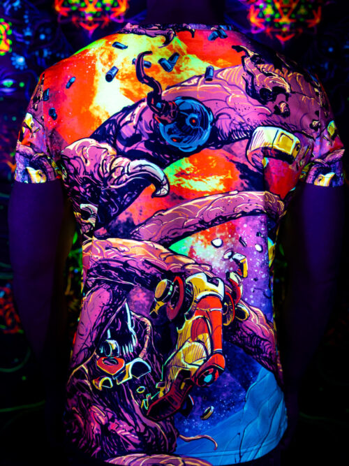 Festival Clothing Space Encounter, Rave Outfit, Full Print UV T-Shirt - Image 4