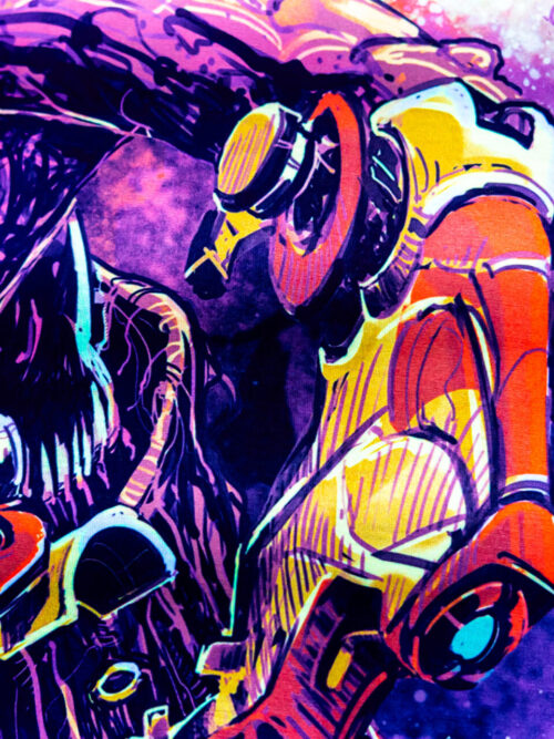 Festival Clothing Space Encounter, Rave Outfit, Full Print UV T-Shirt - Image 5