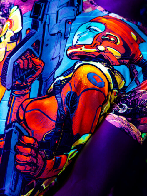 Festival Clothing Space Encounter, Rave Outfit, Full Print UV T-Shirt - Image 6
