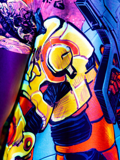 Festival Clothing Space Encounter, Rave Outfit, Full Print UV T-Shirt - Image 7
