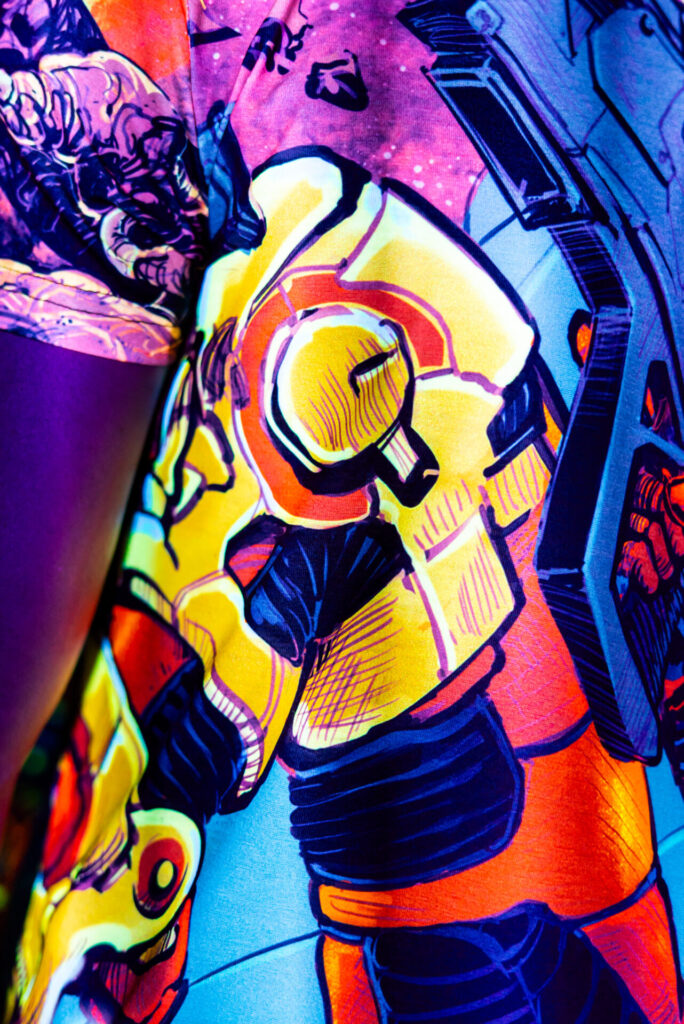 Festival Clothing Space Encounter, Rave Outfit, Full Print UV T-Shirt