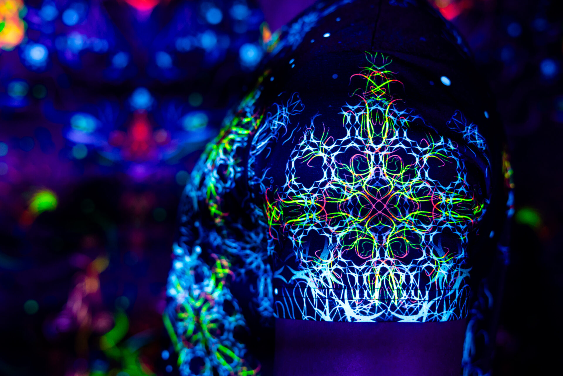 Rave Outfit Space Of Power, UV Festival Clothing, Full Print T-Shirt - Image 5