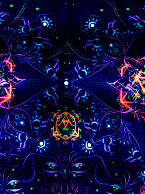 Psychedelic Rave Outfit Swarupa, UV Active Full Print T-Shirt - Image 5