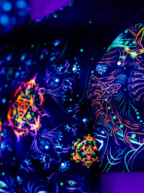 Psychedelic Rave Outfit Swarupa, UV Active Full Print T-Shirt - Image 7