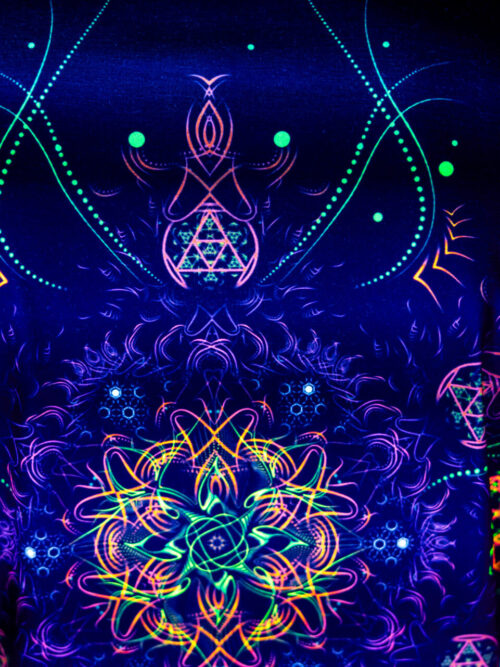 Psychedelic Rave Outfit Swarupa, UV Active Full Print T-Shirt - Image 9