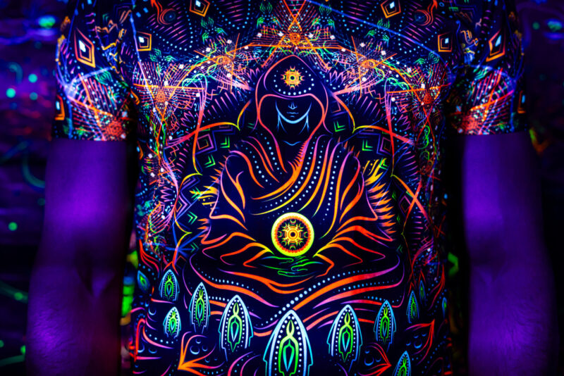 Rave Clothes GS Radio, UV Active Festival T-Shirt, Full Print - Image 2