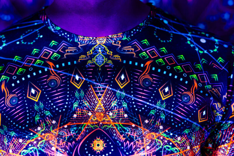 Rave Clothes GS Radio, UV Active Festival T-Shirt, Full Print - Image 5