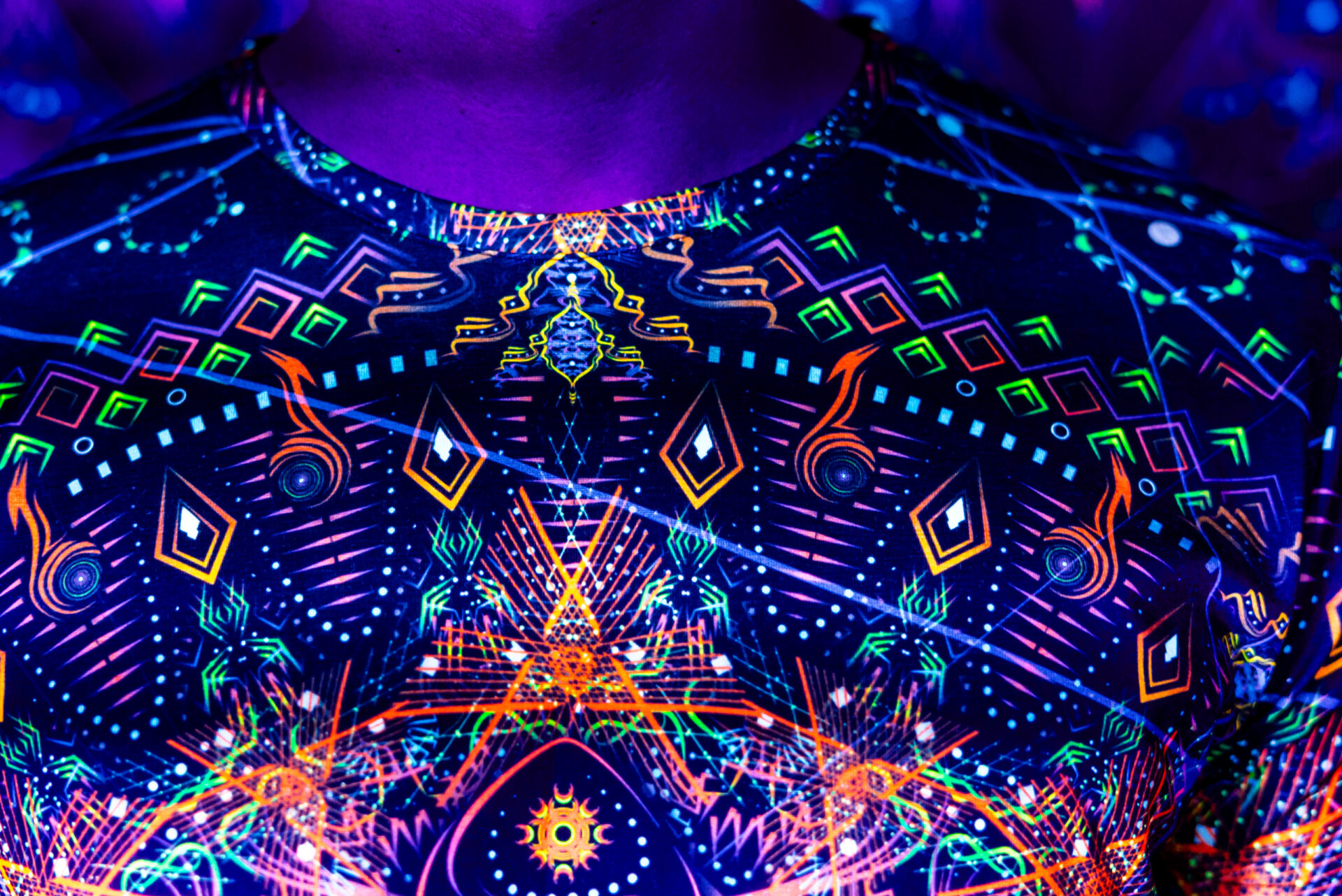 Rave Clothes GS Radio, UV Active Festival T-Shirt, Full Print - Image 5