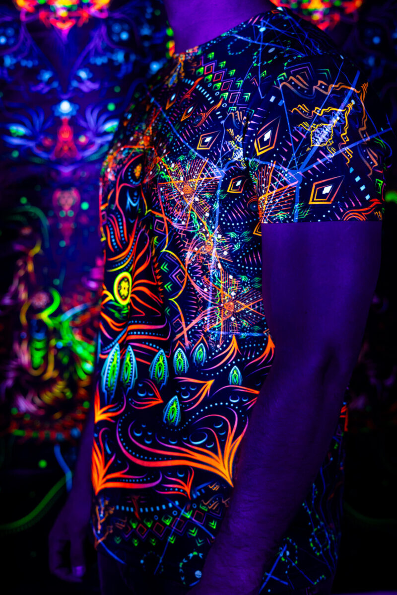 Rave Clothes GS Radio, UV Active Festival T-Shirt, Full Print - Image 4