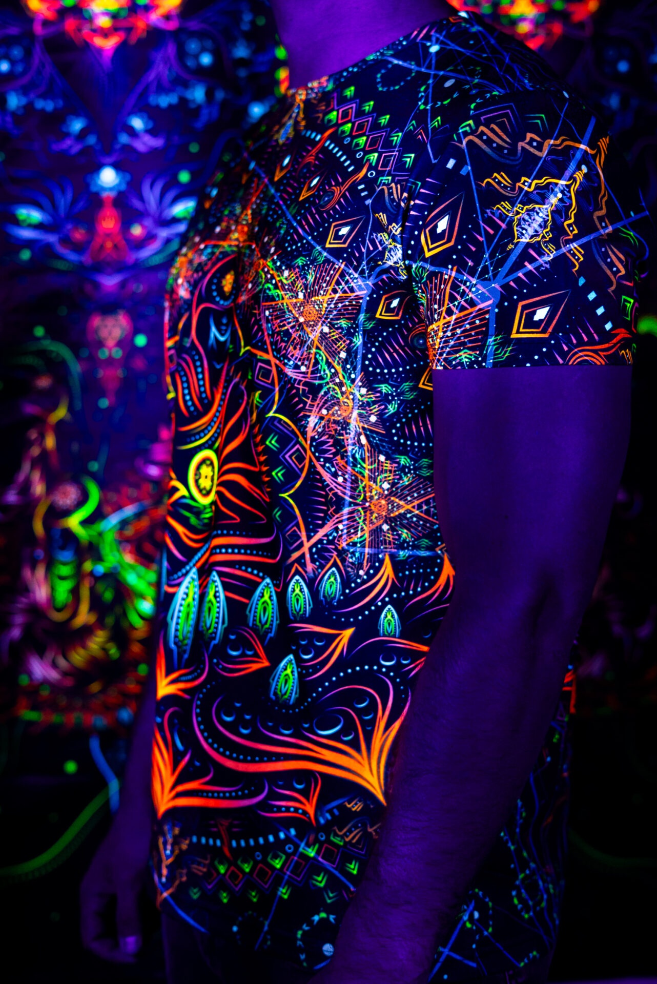 Rave Clothes GS Radio, UV Active Festival T-Shirt, Full Print - Image 4