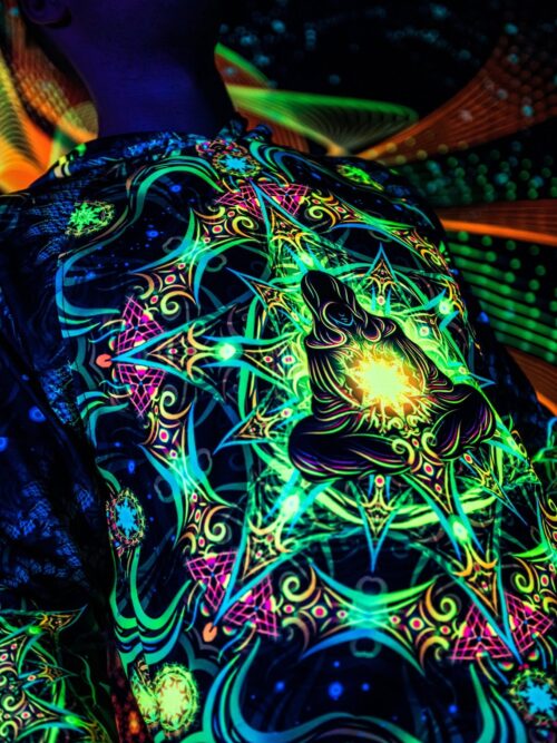 Goa Festival Clothing Reincarnation 2, Psychedelic Rave Outfit, UV Full Print Hoodie - Image 5