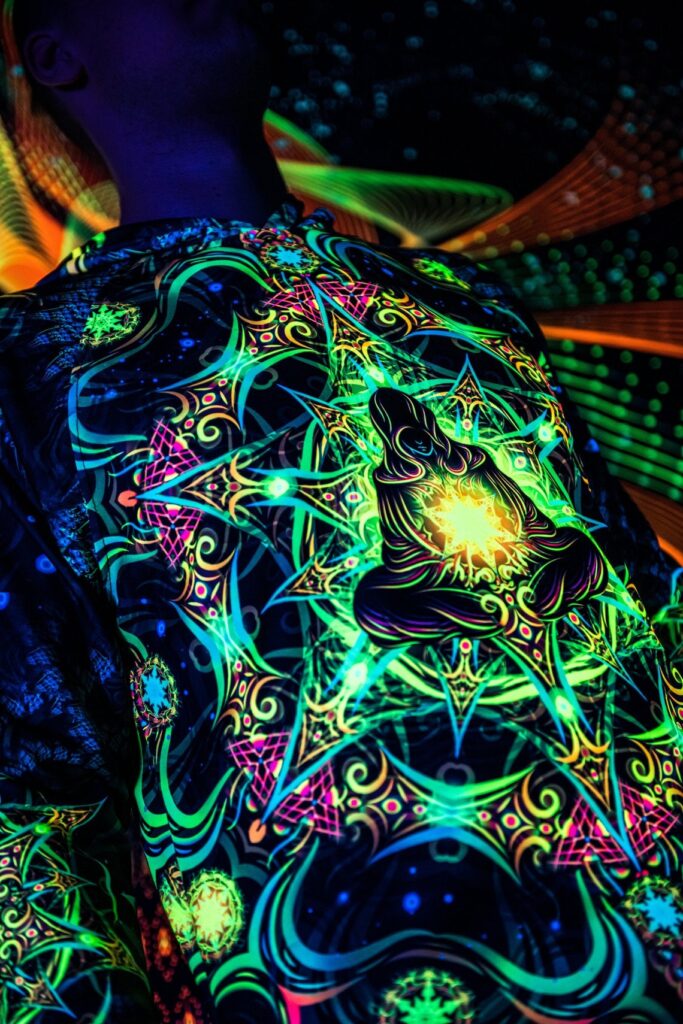 Goa Festival Clothing Reincarnation 2, Psychedelic Rave Outfit, UV Full Print Hoodie