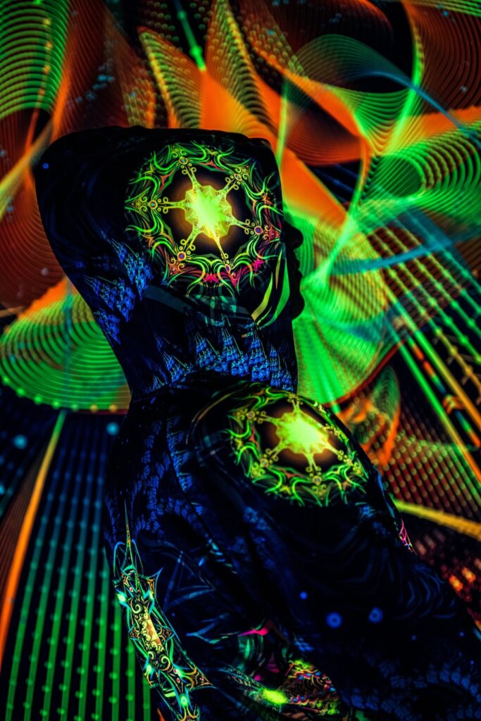 Goa Festival Clothing Reincarnation 2, Psychedelic Rave Outfit, UV Full Print Hoodie